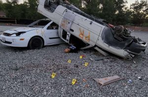 Mapping vehicle crash scene