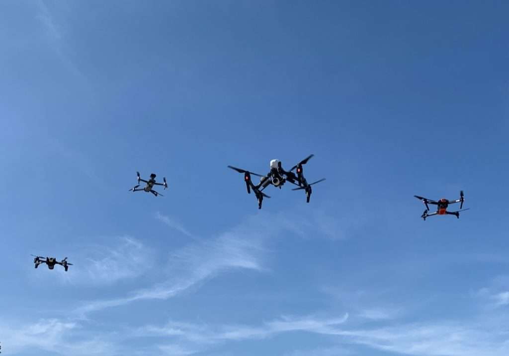Multiple drones flying at the same time