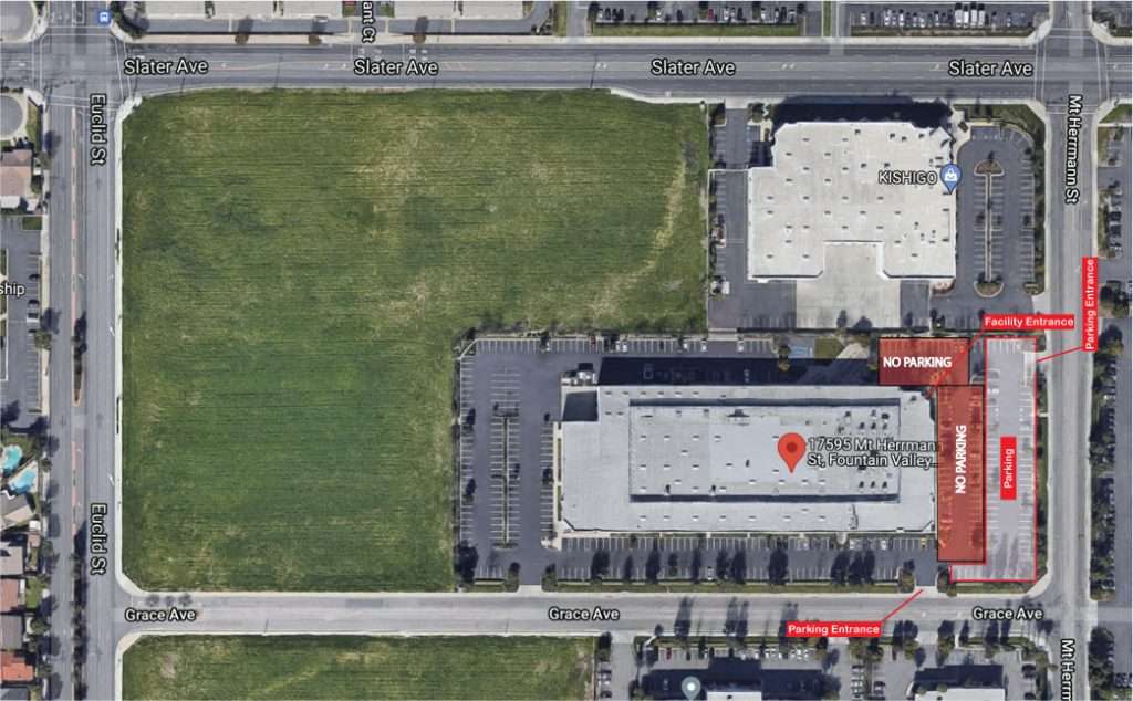 The RTC at the Fountain Valley Campus Parking Map