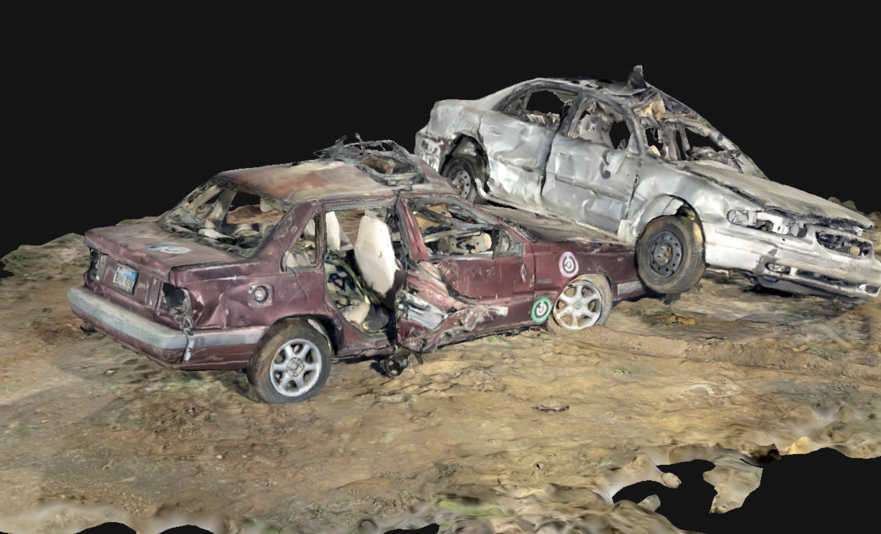 3D Model of a re-created car accident